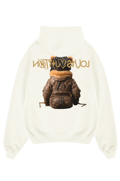 LV Bear white hoodie Letter